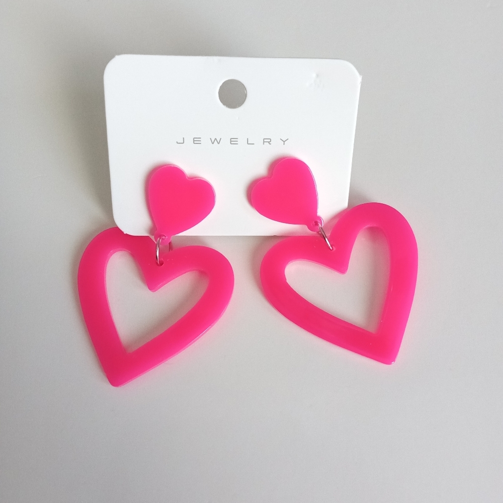 Fashion Jewelry Heart Dangle Earrings - Picture 3 of 5